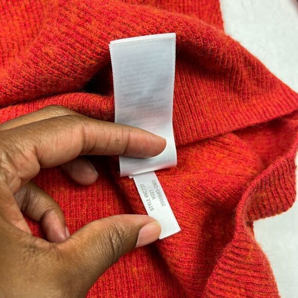 Madewell Asherton Henley Sweater Red Long Sleeve Loose Fit Knit Pullover SMALL - Picture 10 of 12